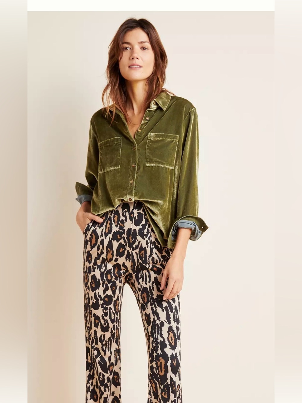 NWT Women’s Pilcro Maeve Karina Velvet Buttondown - XL - Picture 2 of 9